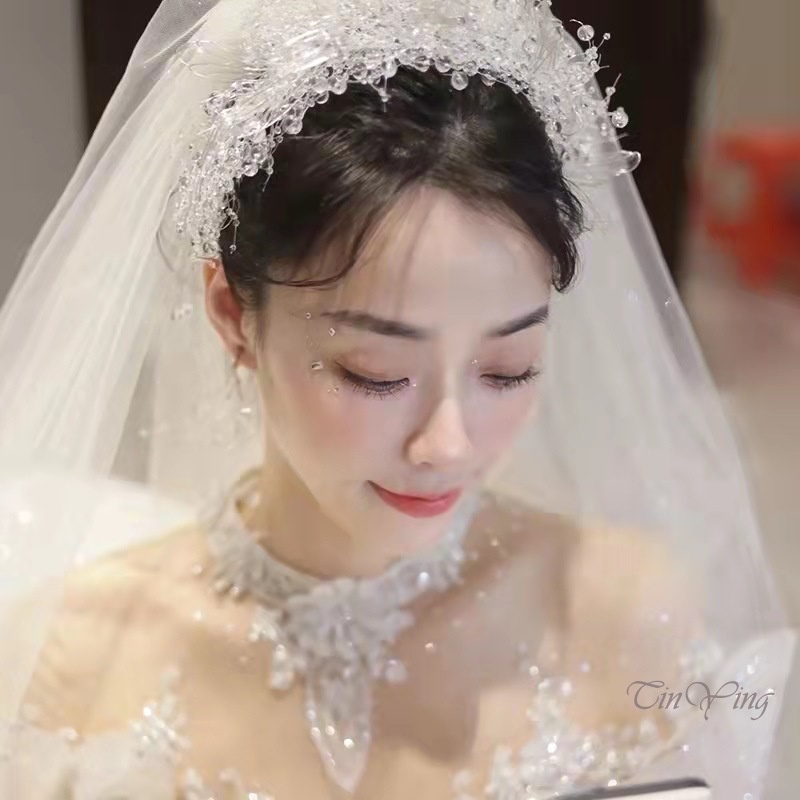 GETNOIVAS 1 Bộ Kẹp Tóc Đính Đá Pha Lê Lấp Lánh Handmade Thời Trang Cho Nữ