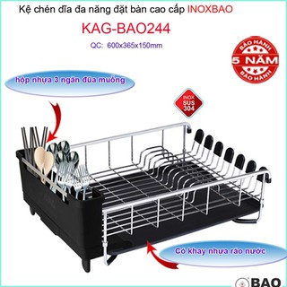 KỆ ÚP CHÉN DĨA ĐA NĂNG INOX BẢO KAG-BAO244