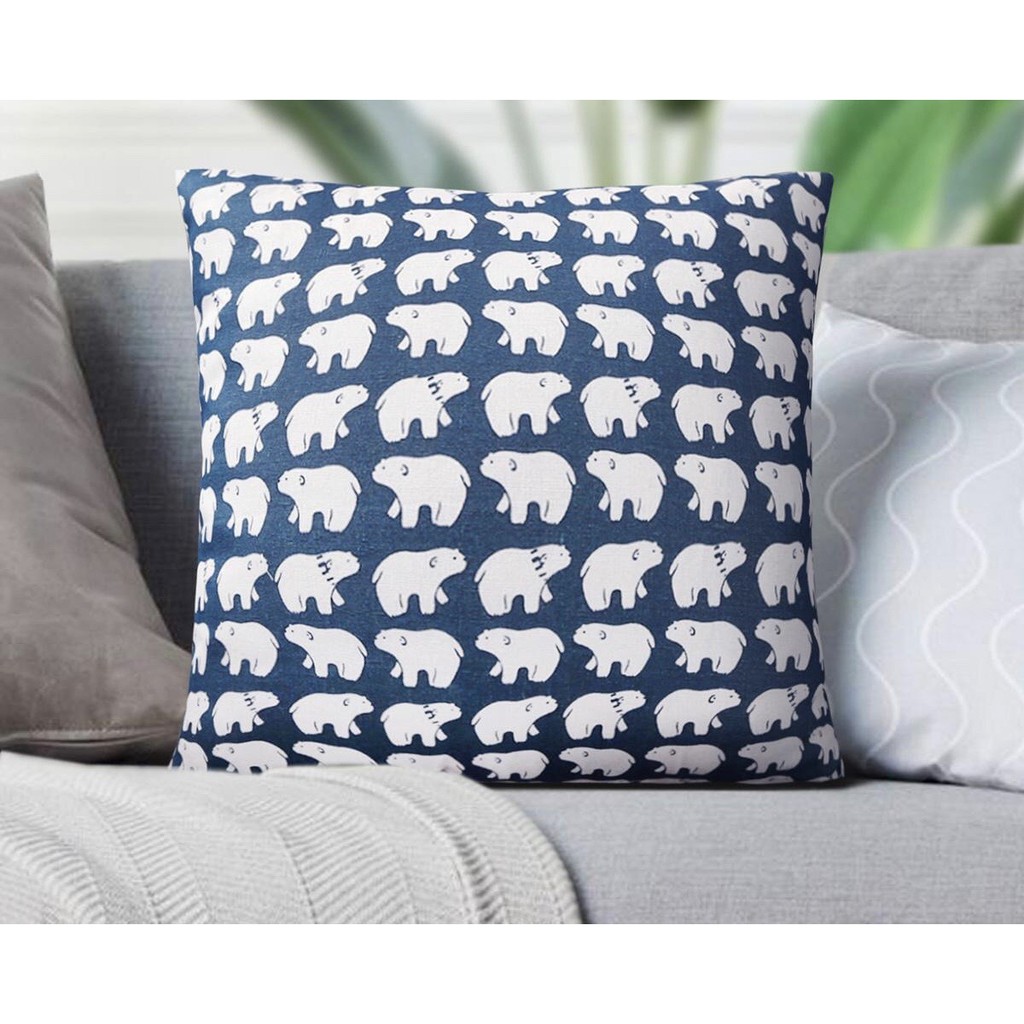 Vỏ Gối tựa lưng, sofa, trang trí Vải Bố Họa Tiết 2 Mặt Mã SBK012