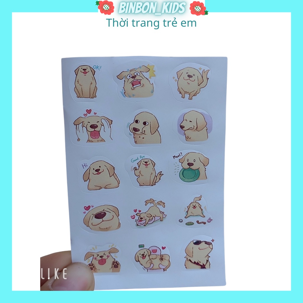 nhãn dán cho bé hình dán cute,Ticker dán tay hay sổ đi học cho bé rất đáng yêu_Binbonkids