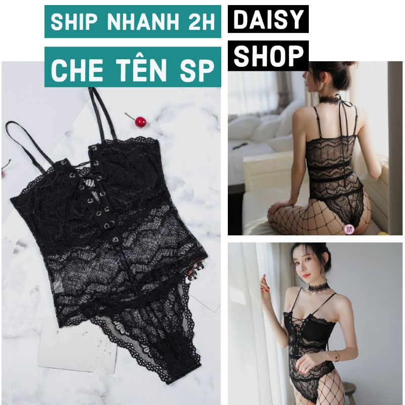 Bộ đồ ngủ jumsuit bodysuit cosplay sexy ren mềm mại co dãn quyến rũ dưới < 55KG