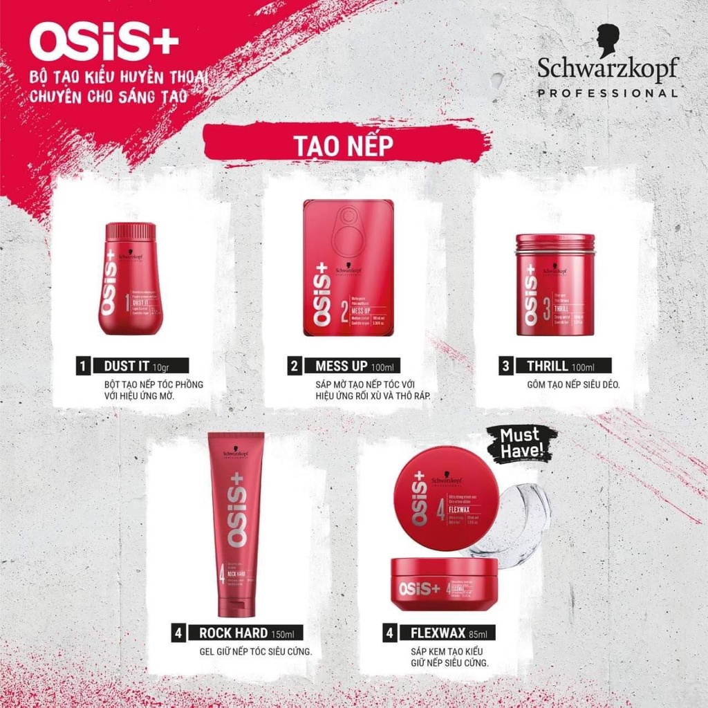 Sáp mờ tạo nếp tóc Osis+ Mess Up 100ml(Hàng Nhập Đức)