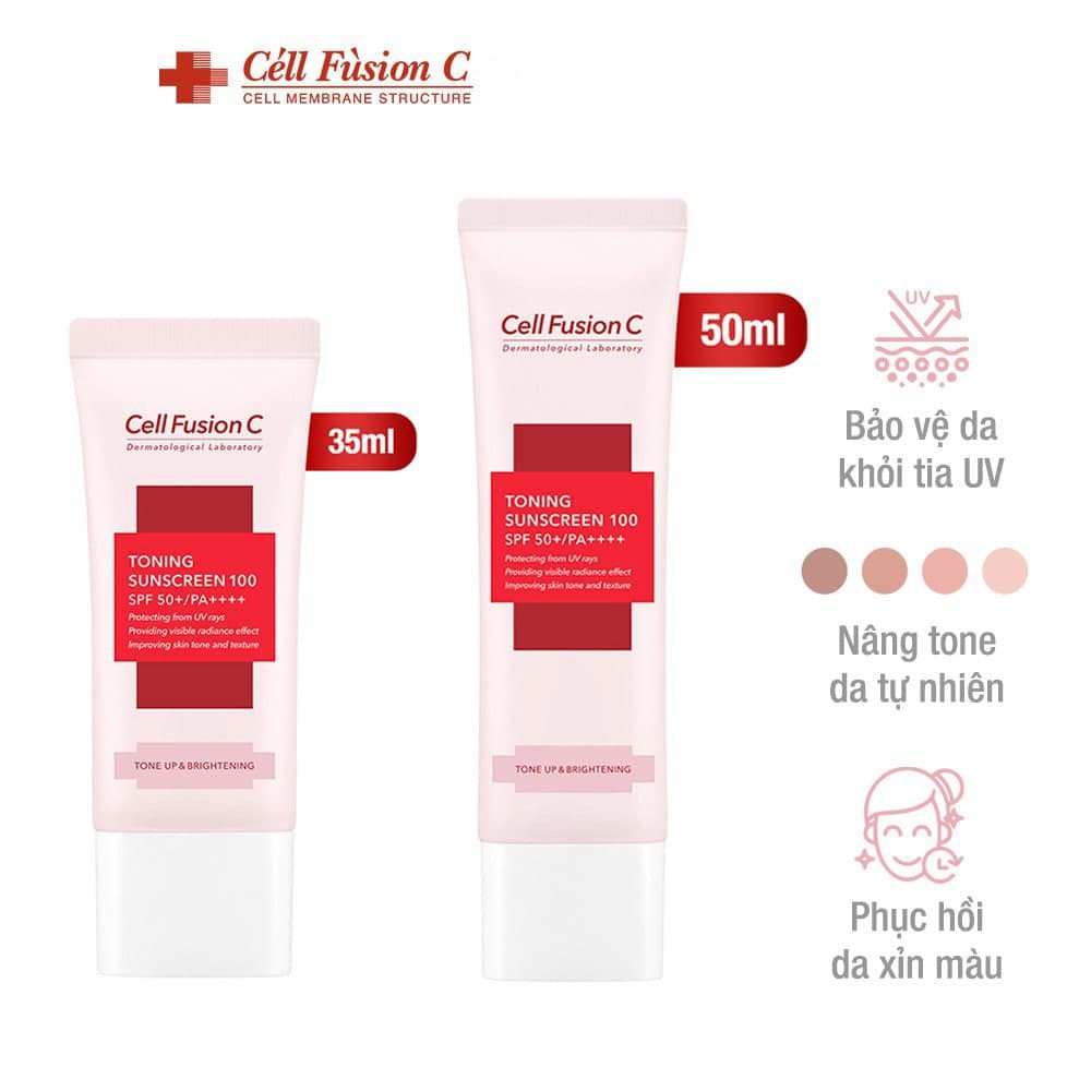 Kem Chống Nắng Nâng Tone Da Cell Fusion C Toning Sunscreen 100 SPF50+/PA++++ NEDEVI Chính Hãng