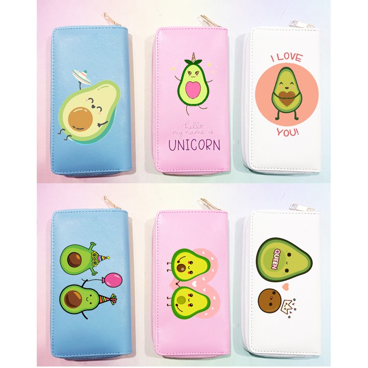 Ví quả bơ VBI5 ví dáng dài bóp avocado hoạt hình cute dễ thương