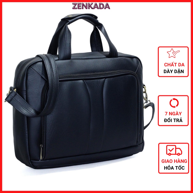 Túi da đựng laptop, cặp xách công sở Zenka nhiều ngăn tiện dụng sang trọng và lịch lãm_ZKC14