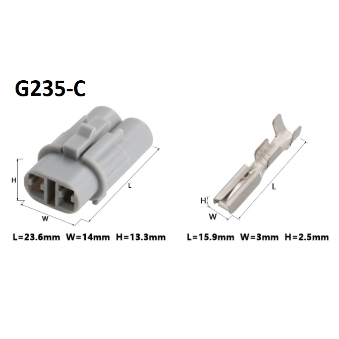 G235-Giắc cắm chống thấm xe hơi 2 lỗ 2 mm