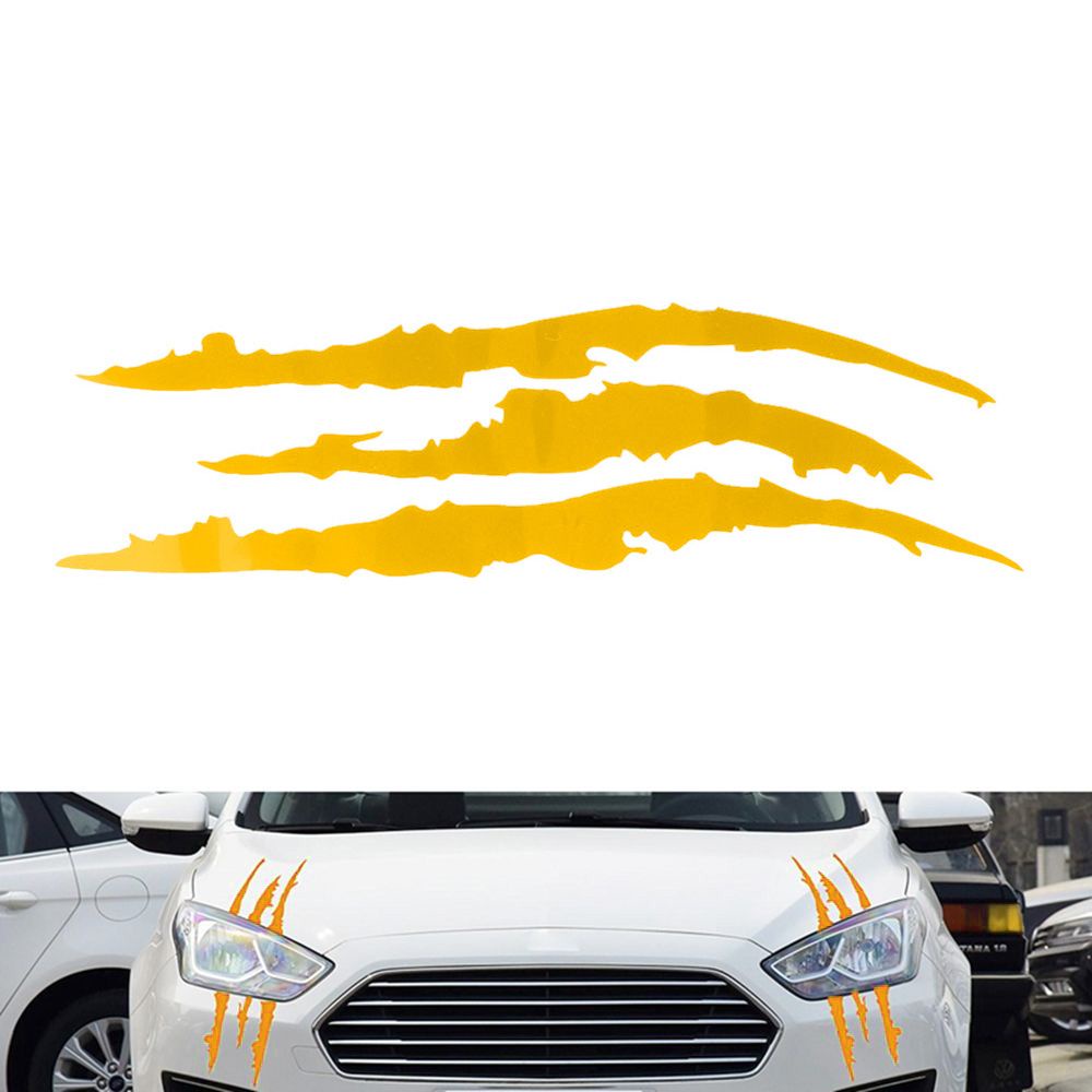 Miếng dán trang trí đèn pha xe hơi hình sọc xước màu sắc phản quang độc đáo 40x12cm