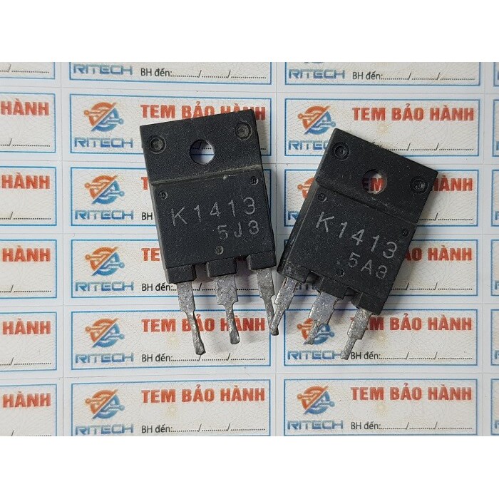 [Combo 2 con] K1413, 2SK1413 Mosfet Kênh-N 2A/1500V TO-3P Tháo Máy