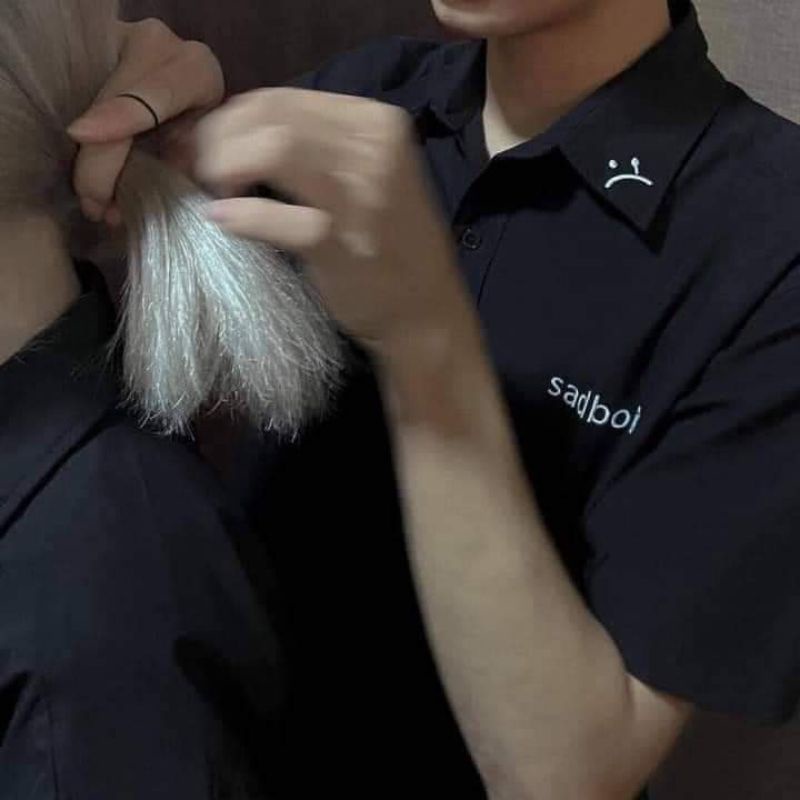 Áo Sơ Mi Đen Tay Lỡ SADBOIZ Form Rộng Unisex