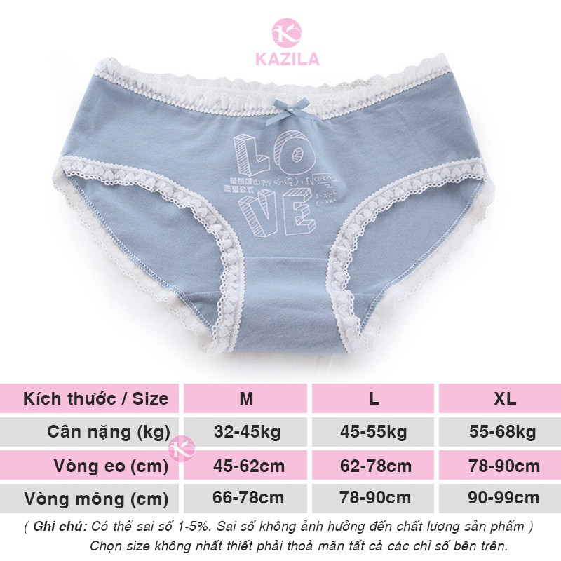 Quần lót Teen nữ dễ thương công thức toán học, Quần lót nữ cotton kháng khuẩn Kazila QLT17