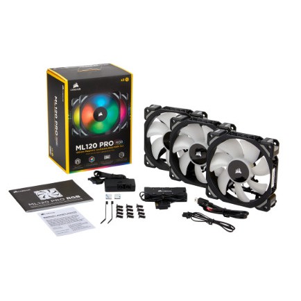 Bộ 3 quạt máy tính 120mm Corsair ML120 RGB kèm Node PRO - Chính Hãng BH 24 Tháng