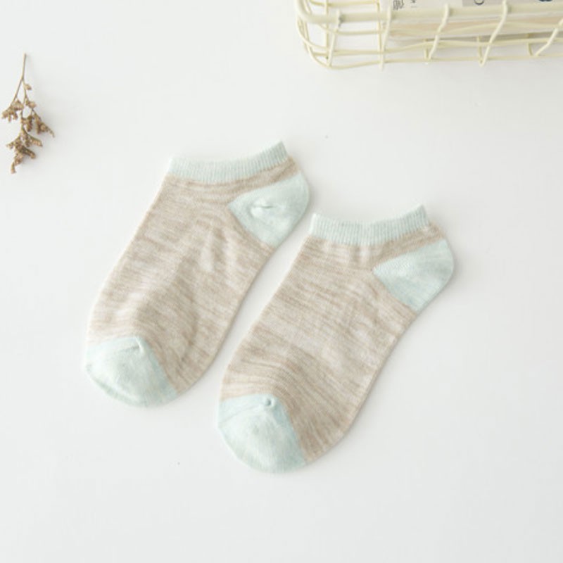 [HÀNG CÓ SẴN] Tất nữ cổ ngắn màu sắc tươi mới tất nữ cotton