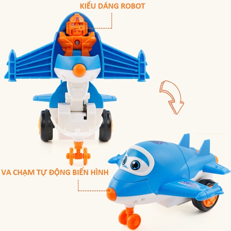 Máy Bay Biến Hình Thành Robot , Đồ Chơi máy bay, Ô Tô Chạy Đà Siêu Nhanh, Mượt cho bé trai và bé gái