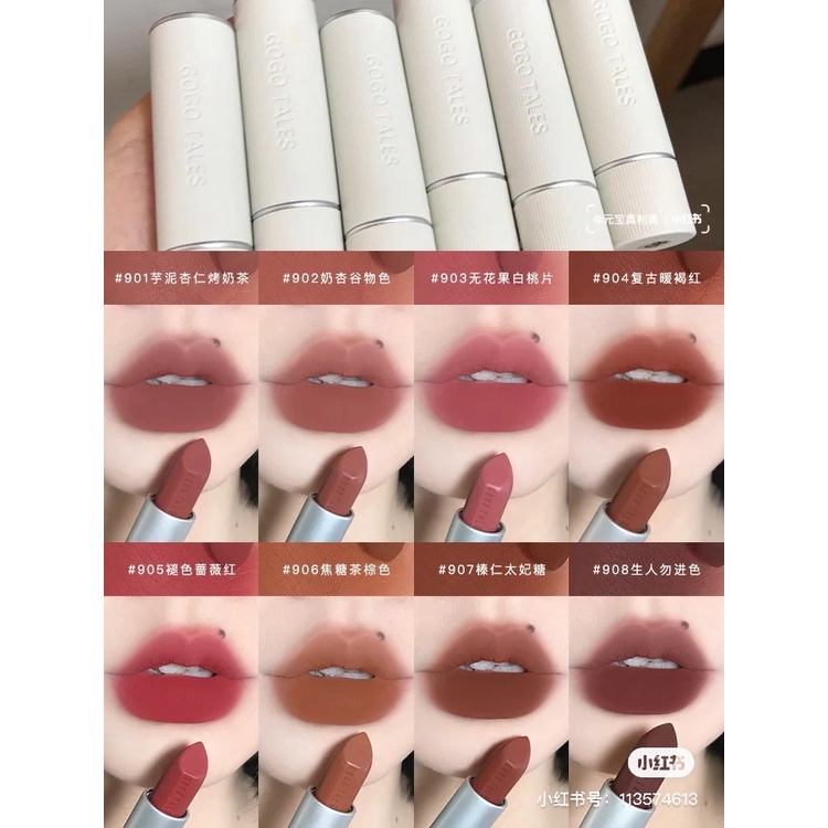 Son Môi gogotales Màu Nhung Lì Thiết Kế Vỏ Kẻ Sọc GT319