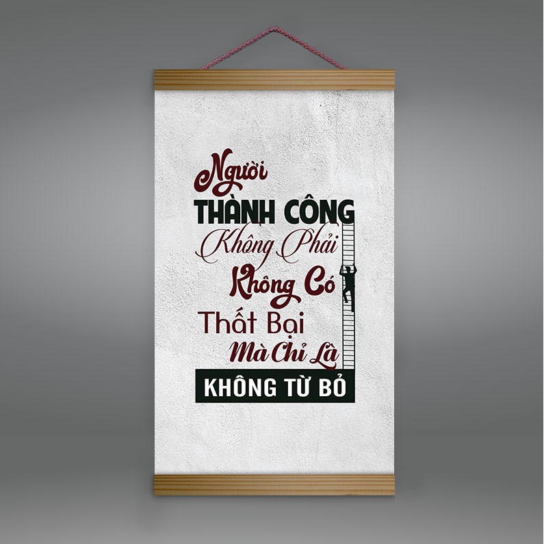 Tranh canvas thả nẹp gỗ về Thành công và Thất bại T3991
