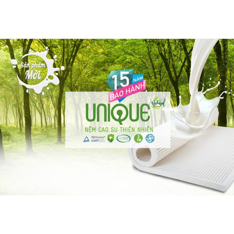 Nệm Cao Su thiên nhiên UNIQUE 1M6-2M-7,5CM - FREESHIP TP-HỒ CHÍ MINH