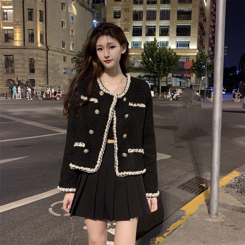 Áo Khoác Ren Dáng Rộng Màu Sắc Tương Phản Thời Trang Mùa Đông Cho Nữ