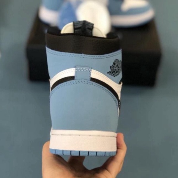 Giày Sneaker Air 1 High Xanh Cao Cổ University Blue, Giày Thể Thao Nữ JD1 Fullbox
