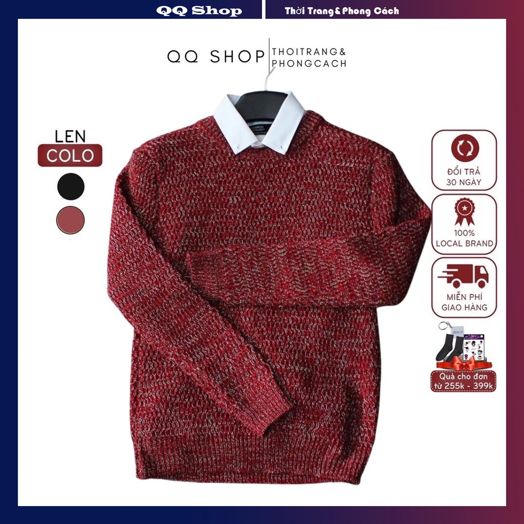 Áo len nam cao cấp cổ tròn len dệt dày dặn phong cách hàn quốc   - QQ SHOP