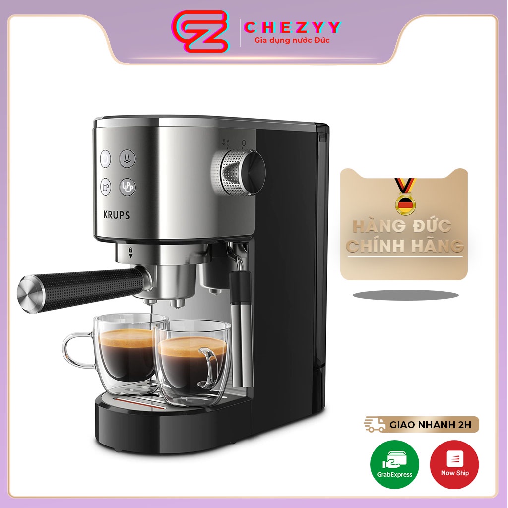 Máy pha cafe Krups XP442C có thể pha 2 loại cafe cùng lúc [Hàng Đức chính hãng]