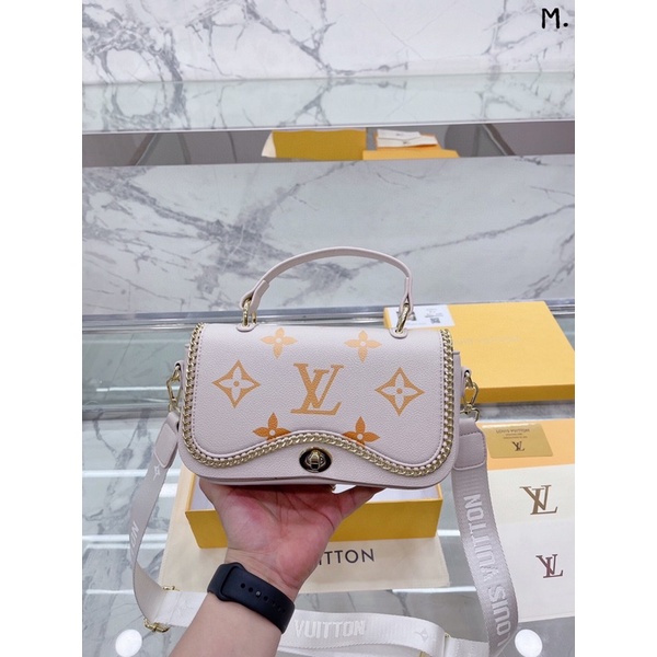 Túi xách lv viền xích chất da thật sz 24
