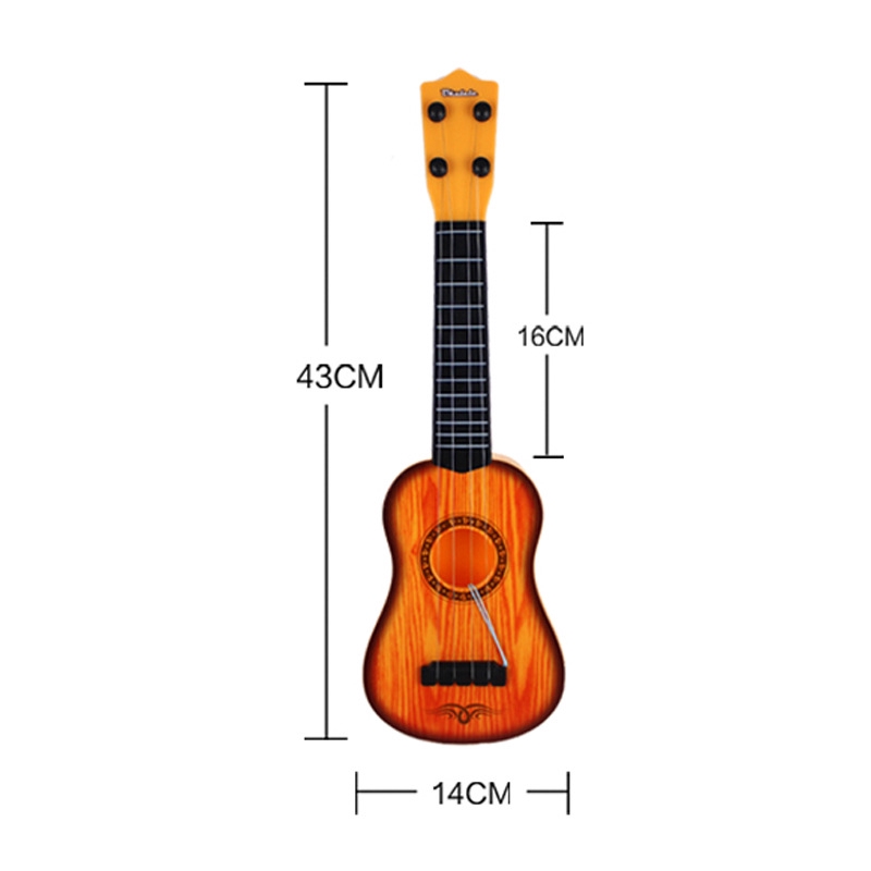 Đàn ukulele mini họa tiết trái tim theo phong cách acoustic