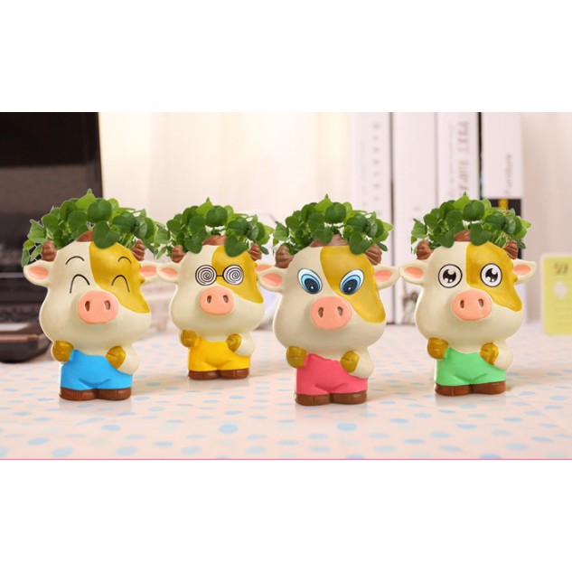 Chậu hoa mini để bàn hình heo