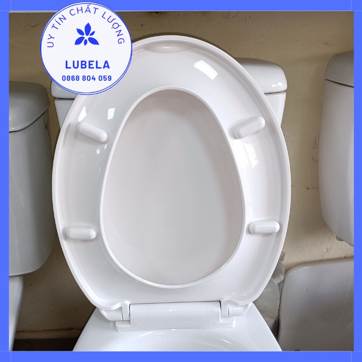 Nắp bồn cầu  rơi êm  nhựa trắng.Phù hợp bồn cầu hai khối như inax, viglacera,caesar.