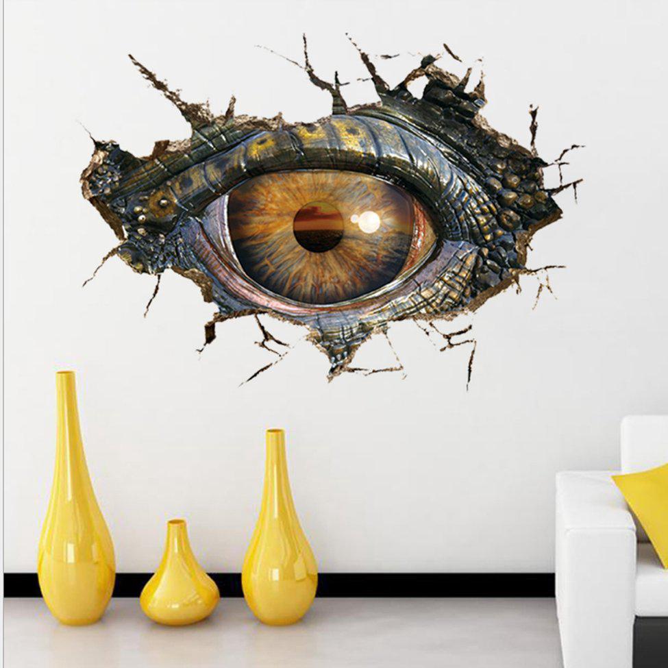 Giấy dán tường 60x90CM trang trí nội thất hình mắt khủng long 3D sống động