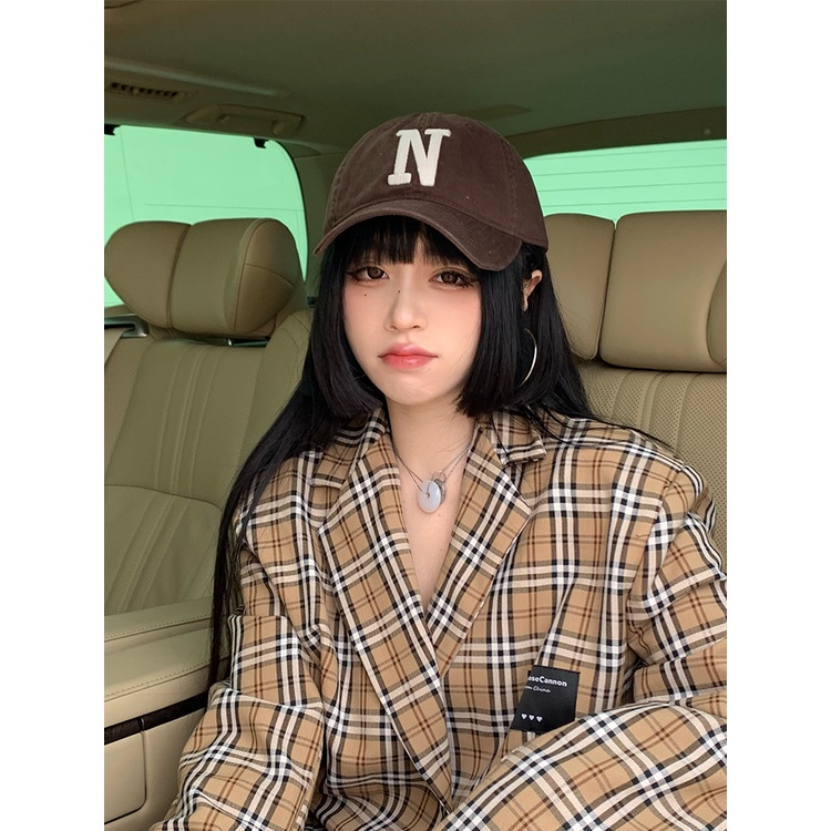 Mũ Lưỡi Trai Cotton Trơn Mềm Mại In Chữ N Phong Cách Hàn Quốc Dễ Phối Đồ Thời Trang Xuân Hè 2022 Cho Nữ