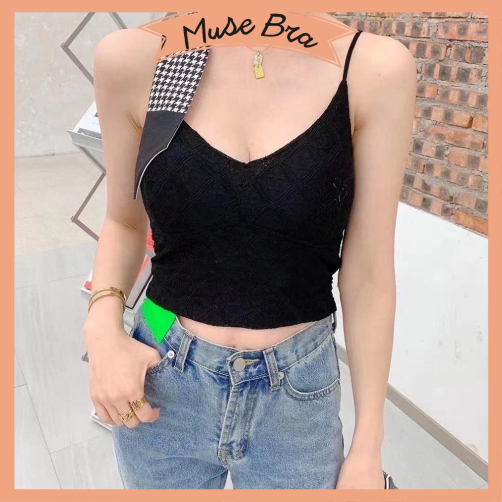 [Giá sỉ] Áo Bra Nữ Hai Dây Ren Họa Tiết Chữ X  Lưng Chun Mềm Sang Chảnh Cao Cấp 998