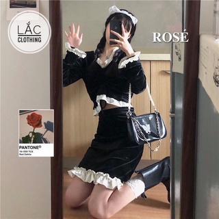 Set áo váy nhung m26 ulzzang