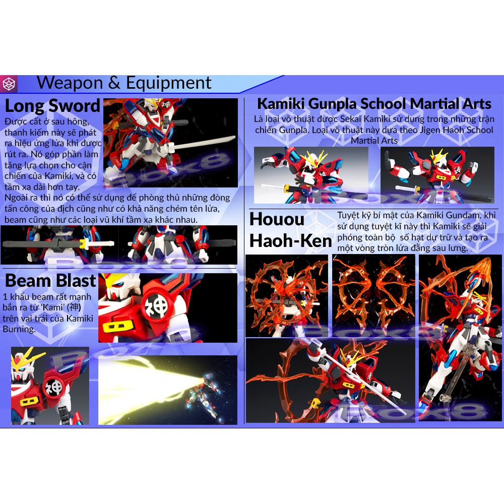 Mô hình Gundam Bandai HG 043 Kamiki Burning Gundam 1/144 Build Fighters Try