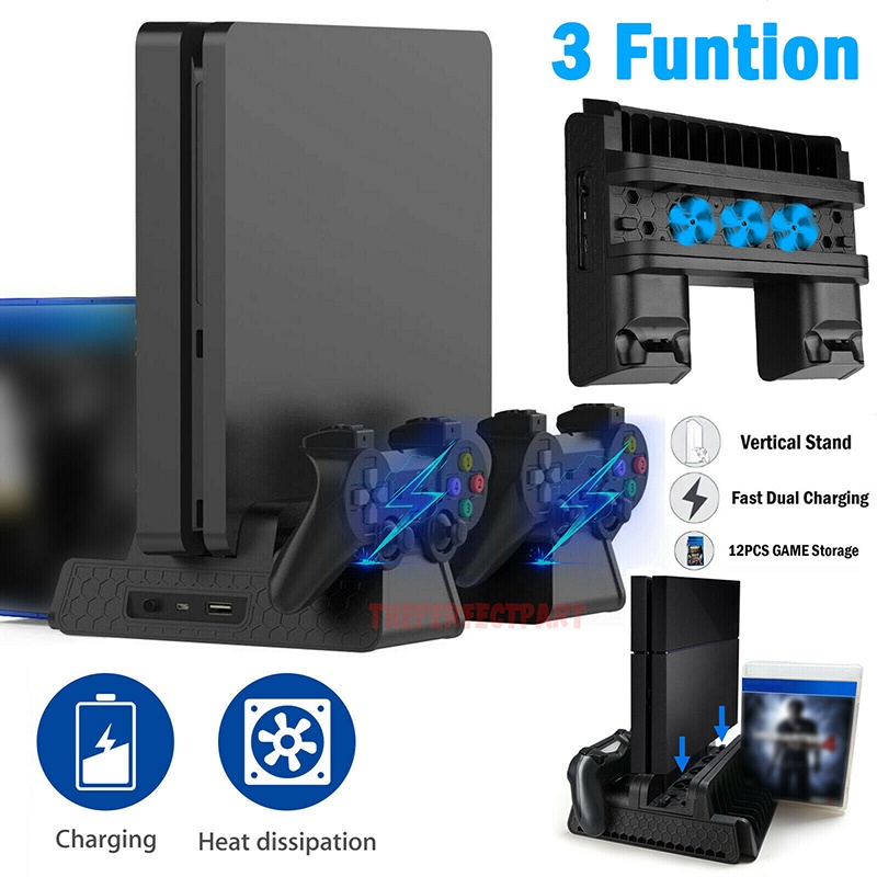 Đế Sạc Đứng Kèm Quạt Tản Nhiệt Cho Tay Cầm Chơi Game Ps4 Pro / Slim Westyle 3-1