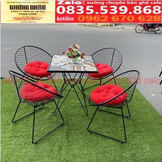 bàn ghế cafe bàn ghế ban công ( CÓ NỆM) BÀN GHẾ QUÁN CAFE 1 BÀN 4 GHẾ