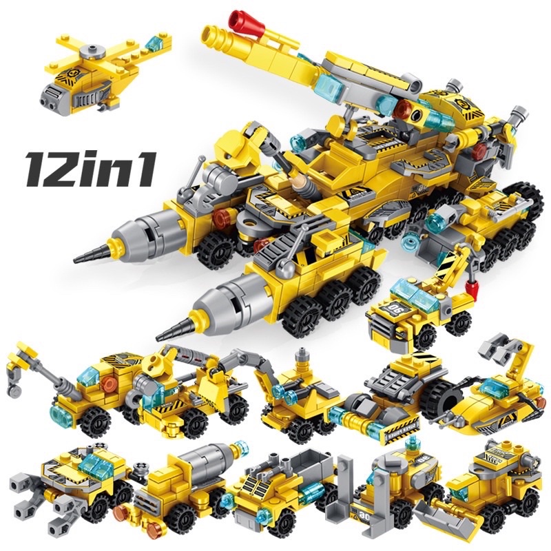 Bộ đồ chơi lắp ráp lego siêu Chiến xa 12in1 566 chi tiết