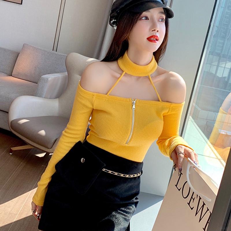 Áo thun dài tay hở vai gợi cảm dành cho nữ