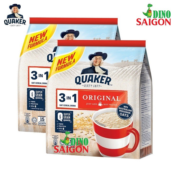 Bộ 2 gói Thức Uống Yến Mạch Quaker 3in1 Vị Truyền thống