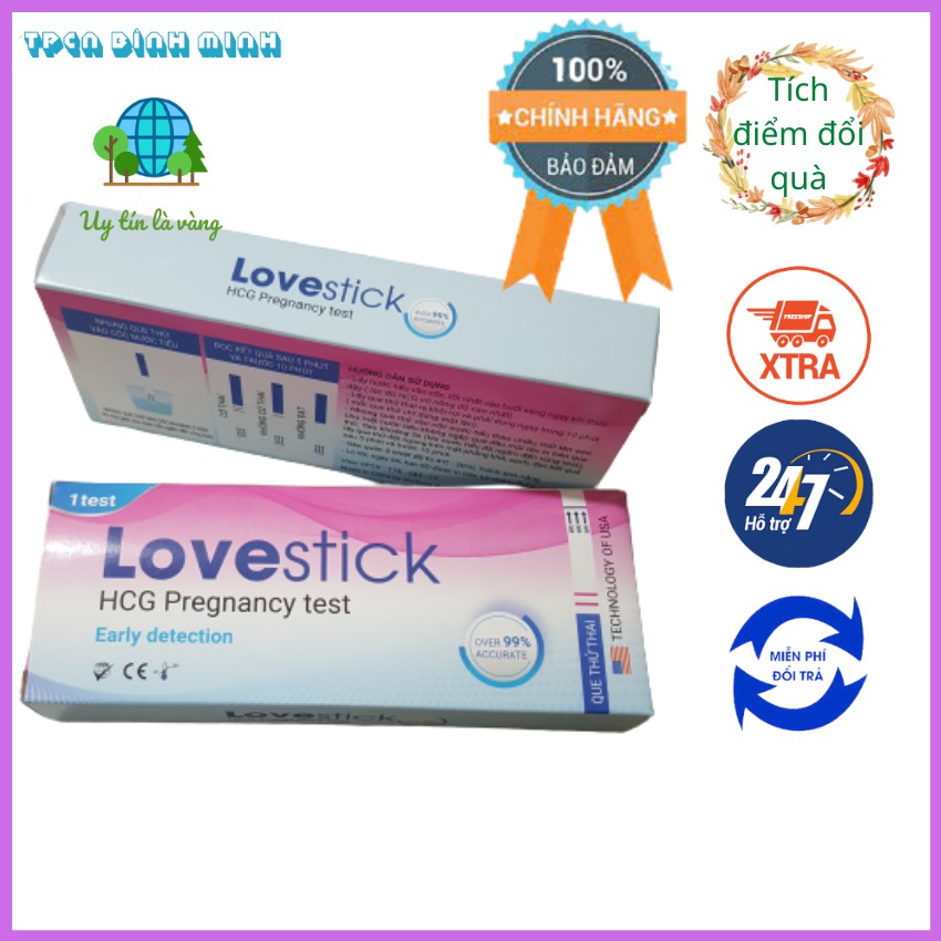 [Che Tên SP] Que Thử Thai Love stick Kết Quả Chính Xác, Phát Hiện Thai Sớm, Giá Rẻ, Miễn Phí Vận Chuyển. tpcn bình minh