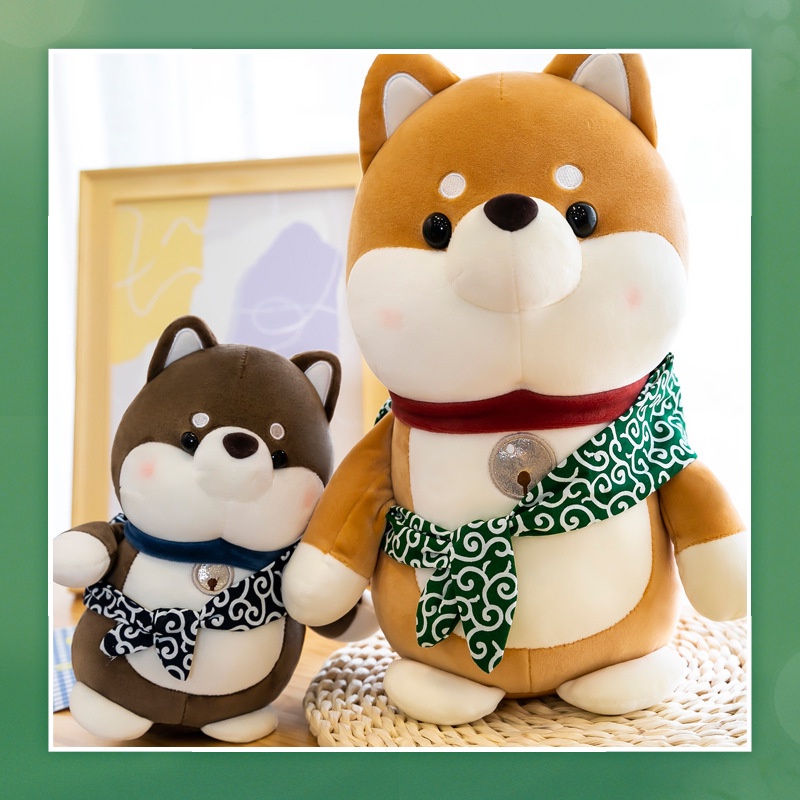 Gấu bông teddy bear chó Shiba Rời khỏi nhà, chó nhồi bông Shiba Inu lang thang phiêu bạc cực đáng yêu