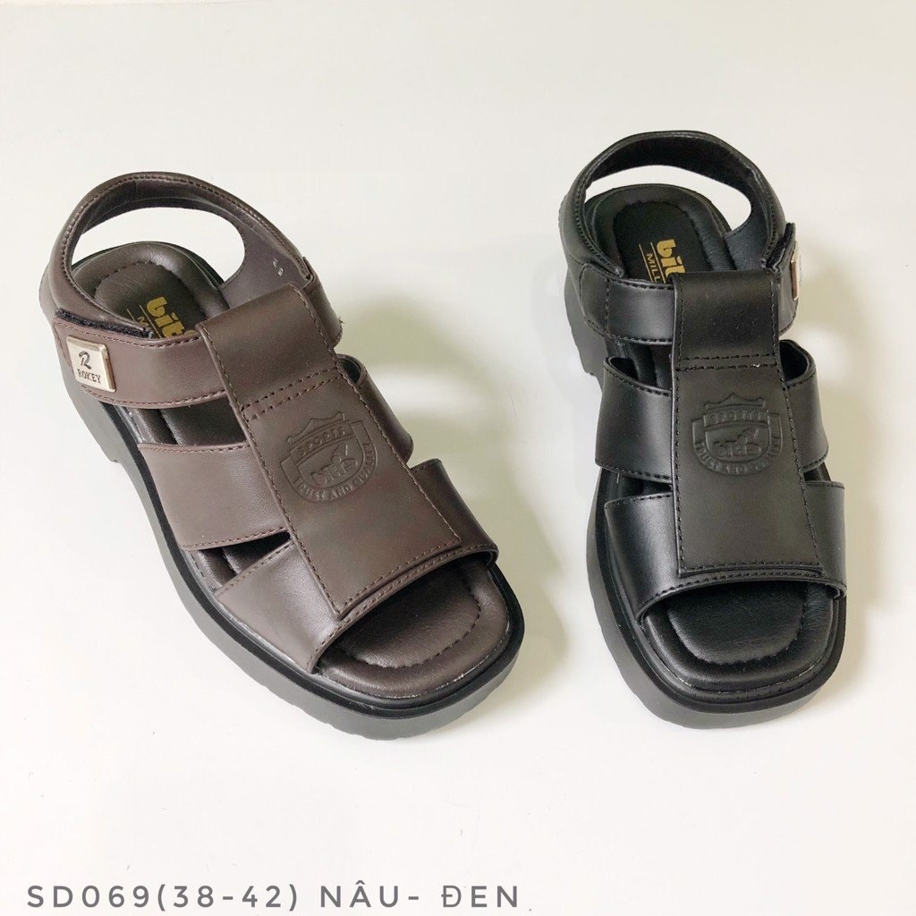 Sandal nam BlTIS ❤️FREESHIP❤️ Dép quai hậu trung tuổi quai da đế cao SD069