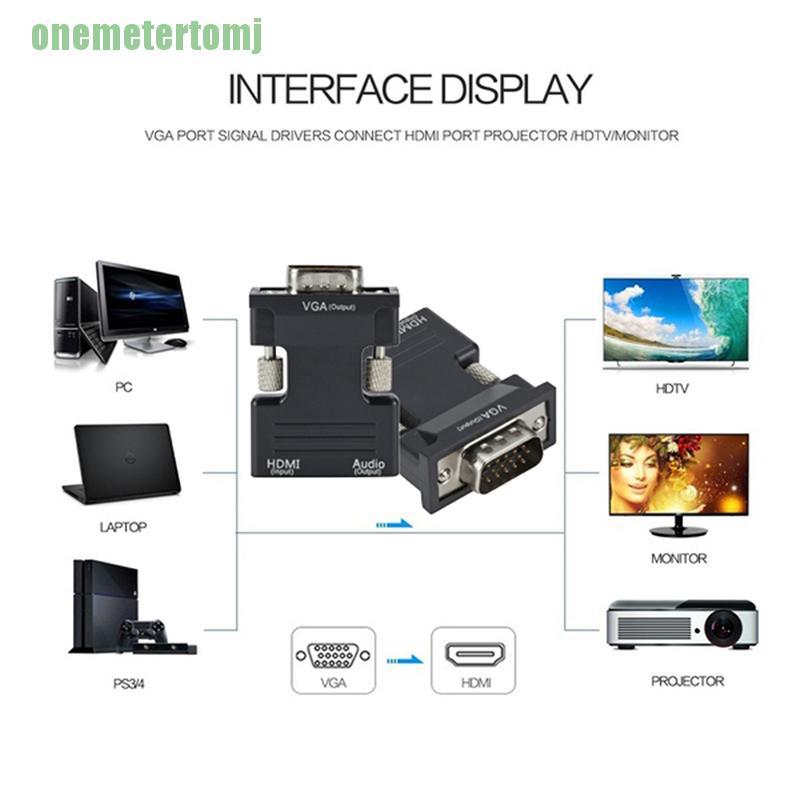 Đầu Chuyển Đổi Hdmi Đầu Cái Sang Vga Hỗ Trợ Âm Thanh 1080p Chất Lượng Cao