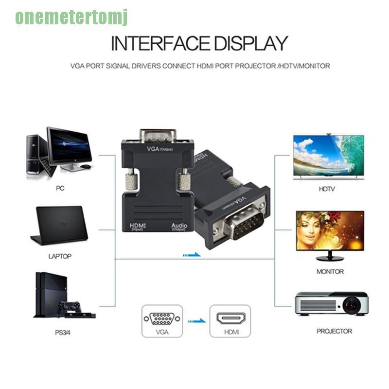 Đầu Chuyển Đổi Hdmi Cái Sang Vga Hỗ Trợ Âm Thanh 1080p