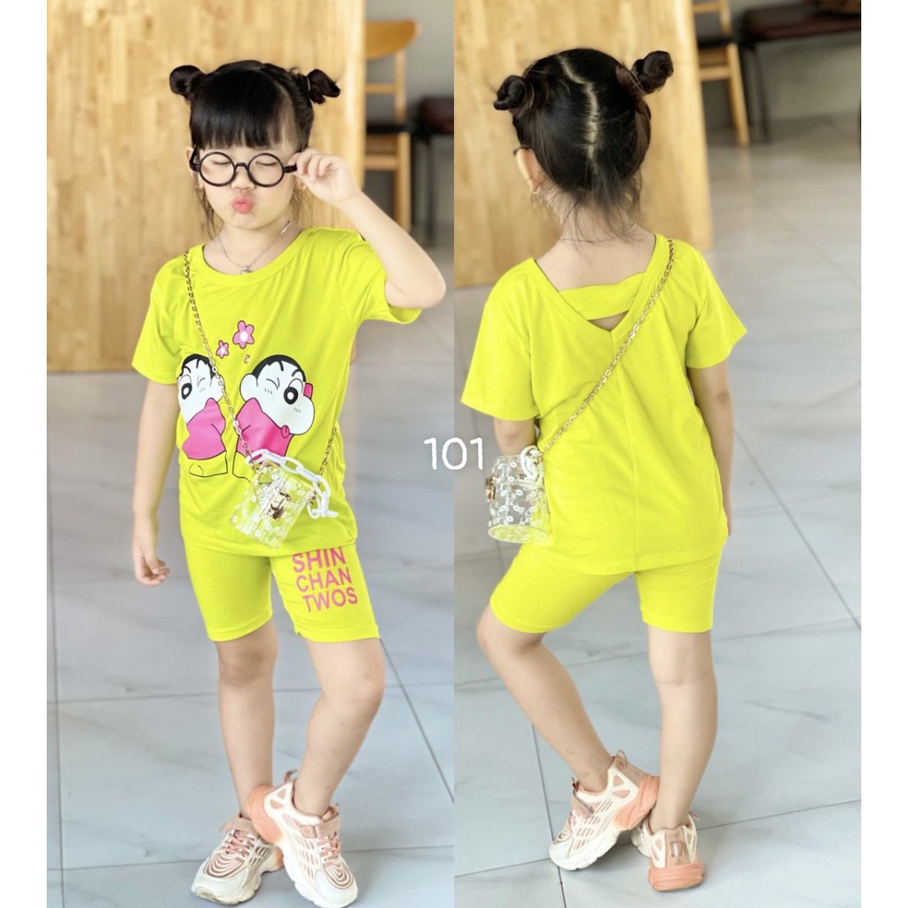 Bộ bé gái size đại - bộ ngố cho bé gái chất cotton mát 068