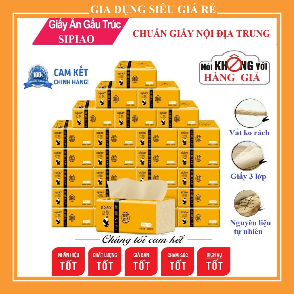 Thùng 30 Gói Giấy Ăn Gấu Trúc Sipiao Chính Hãng Nội Địa Trung ( Siêu Giá Rẻ )