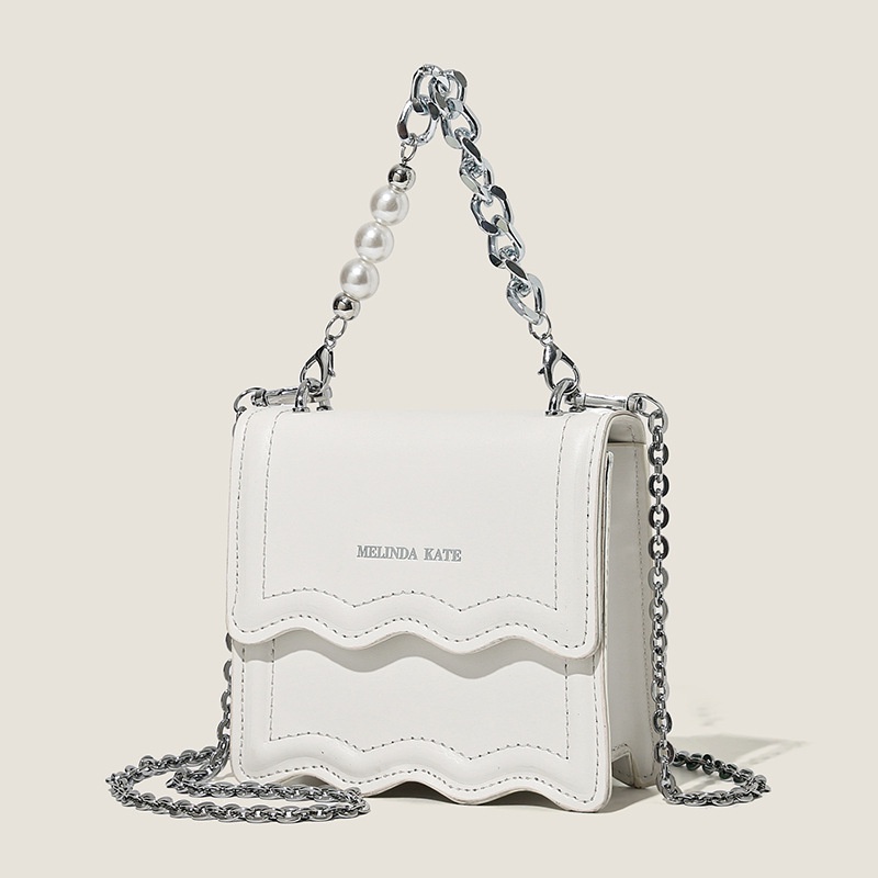 Túi Đeo Chéo Mini Hình Vuông Đính Ngọc Trai Thời Trang Hàng Mới Cho Nữ