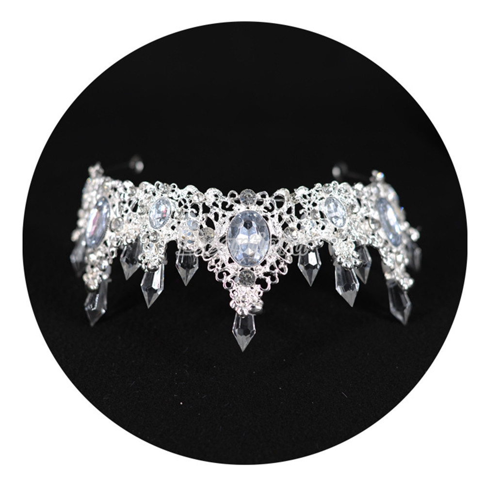 Vương Miện Cài Tóc Đính Đá Lấp Lánh Phụ Kiện Cho Cô Dâu
