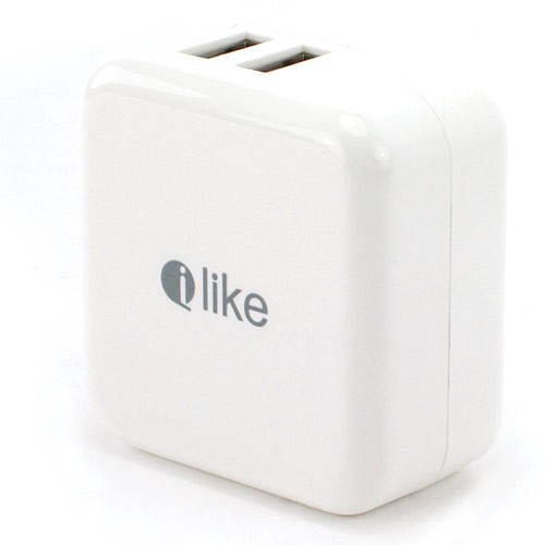 Củ sạc iLike,Pisen AK517 ( 2V-2.1A ) 2 cổng ra USB - Hàng Chính Hãng