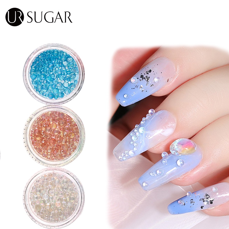 Hộp hạt tròn 3D UR SUGAR nhiều kích thước dùng trang trí móng tay nghệ thuật