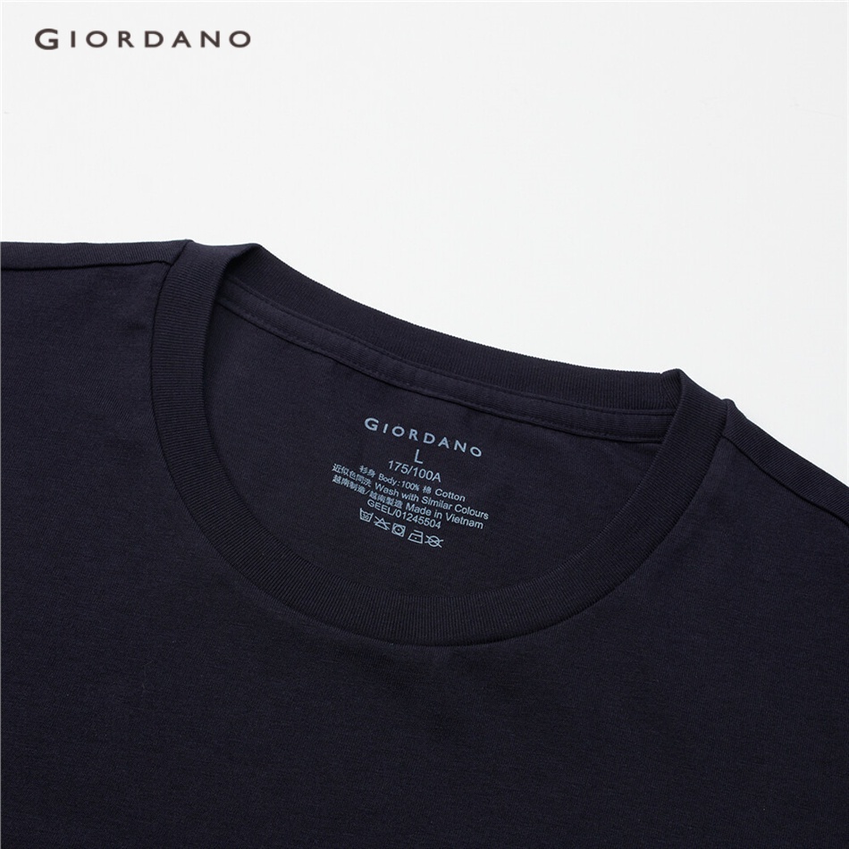 Bộ 3 áo thun nam Giordano 01245504 cơ bản cổ tròn màu trơn